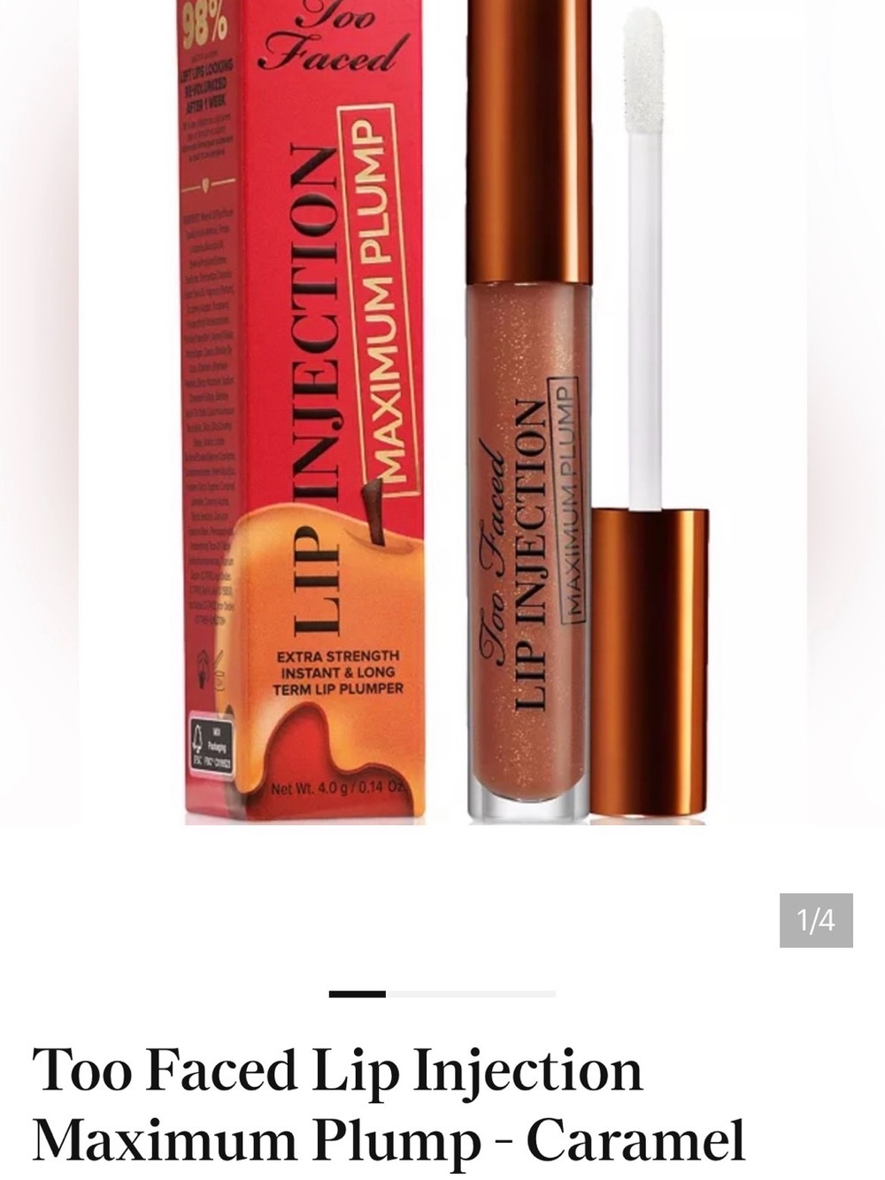 Too Faced Lip Injection Maximum Plump Lip Gloss - Caramel Shimmer